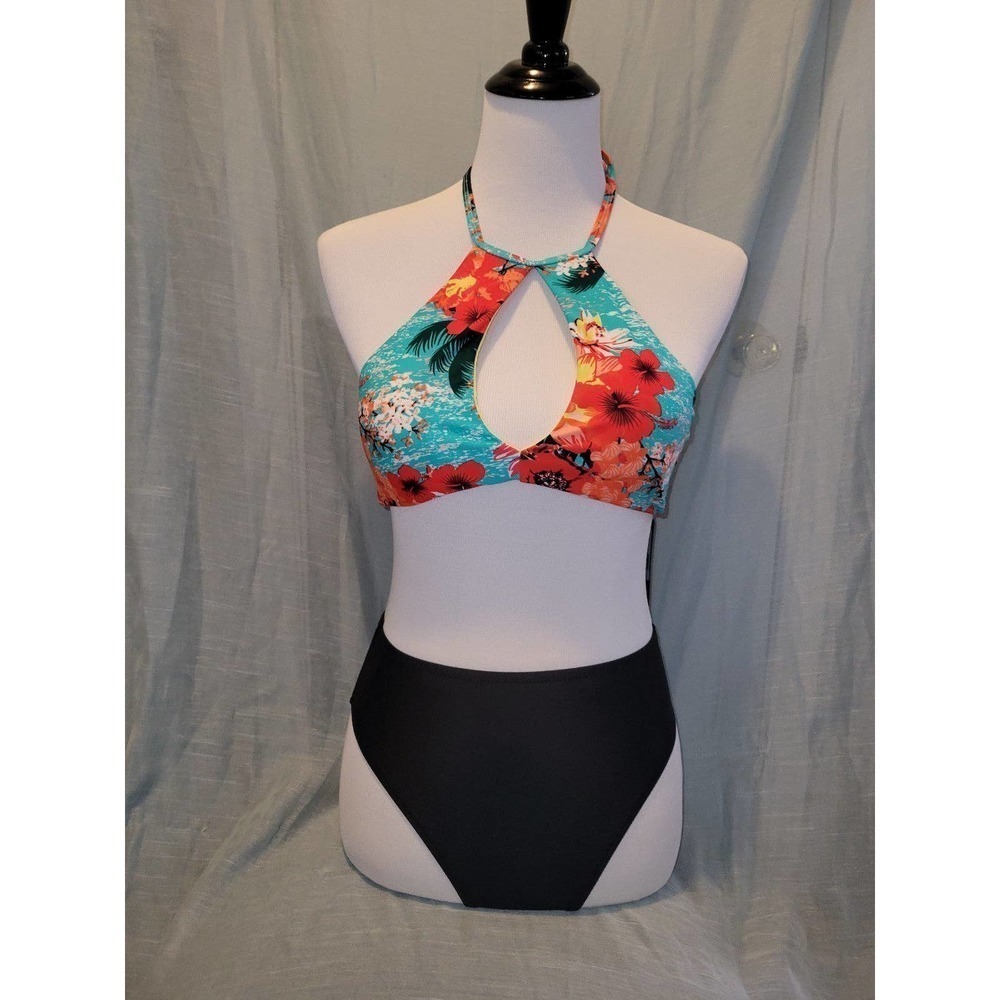 NWT Bikini small, high waisted tropical